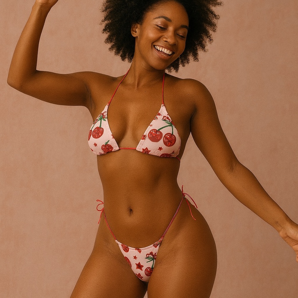 Exotic dance wear Cherry Print